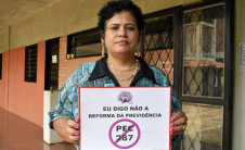 Coordenadora de Educação e Formação da CONTRAF BRASIL Elisângela Araújo contra a PEC 287
