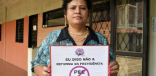 Coordenadora de Educação e Formação da CONTRAF BRASIL Elisângela Araújo contra a PEC 287