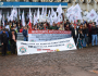 Protesto na agência do INSS marca primeiro dia da Caravana da Agricultura Familiar em Defesa da Previdência Social, em Três Passos